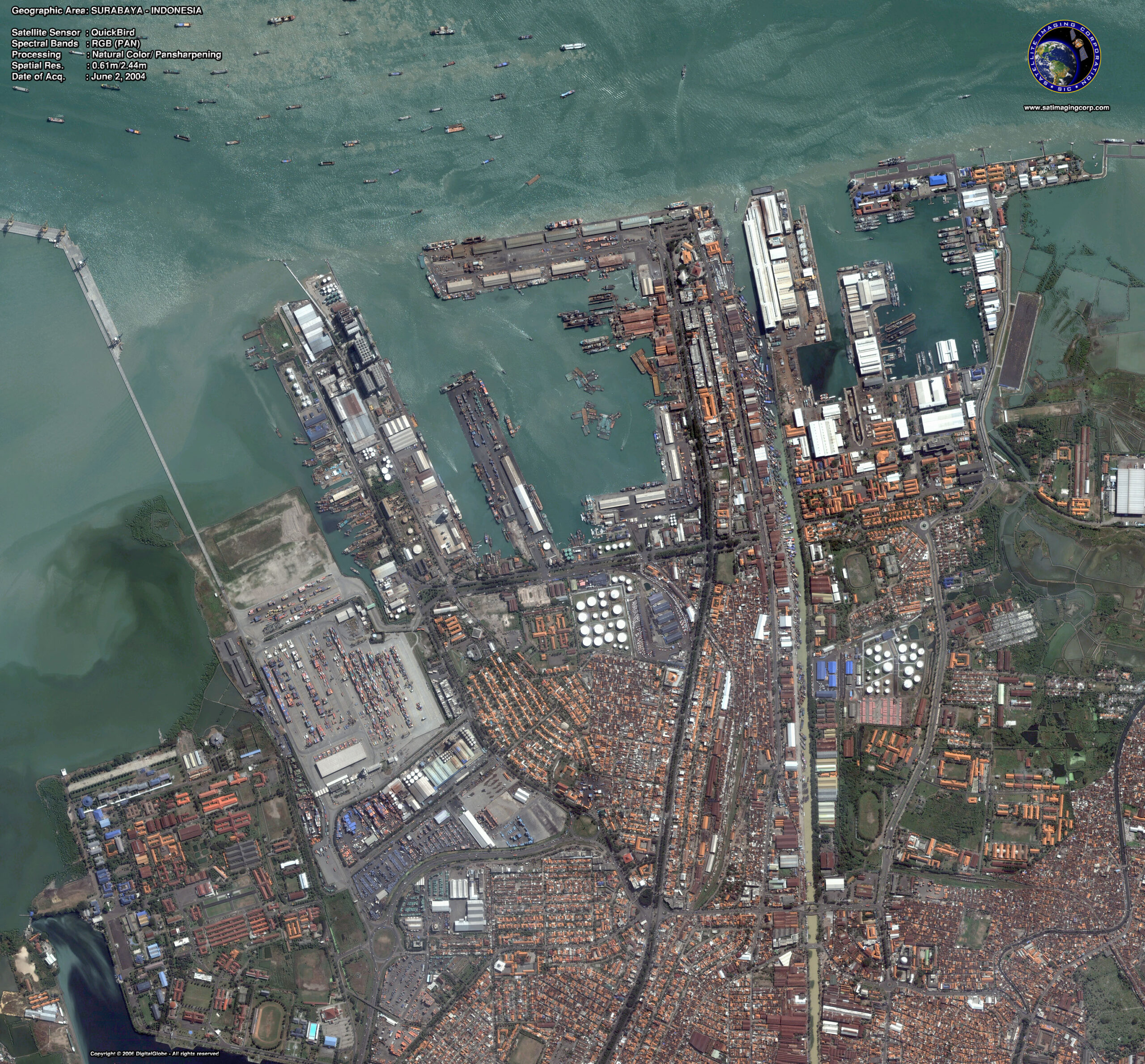 Satellite Image Surabaya, Indonesia