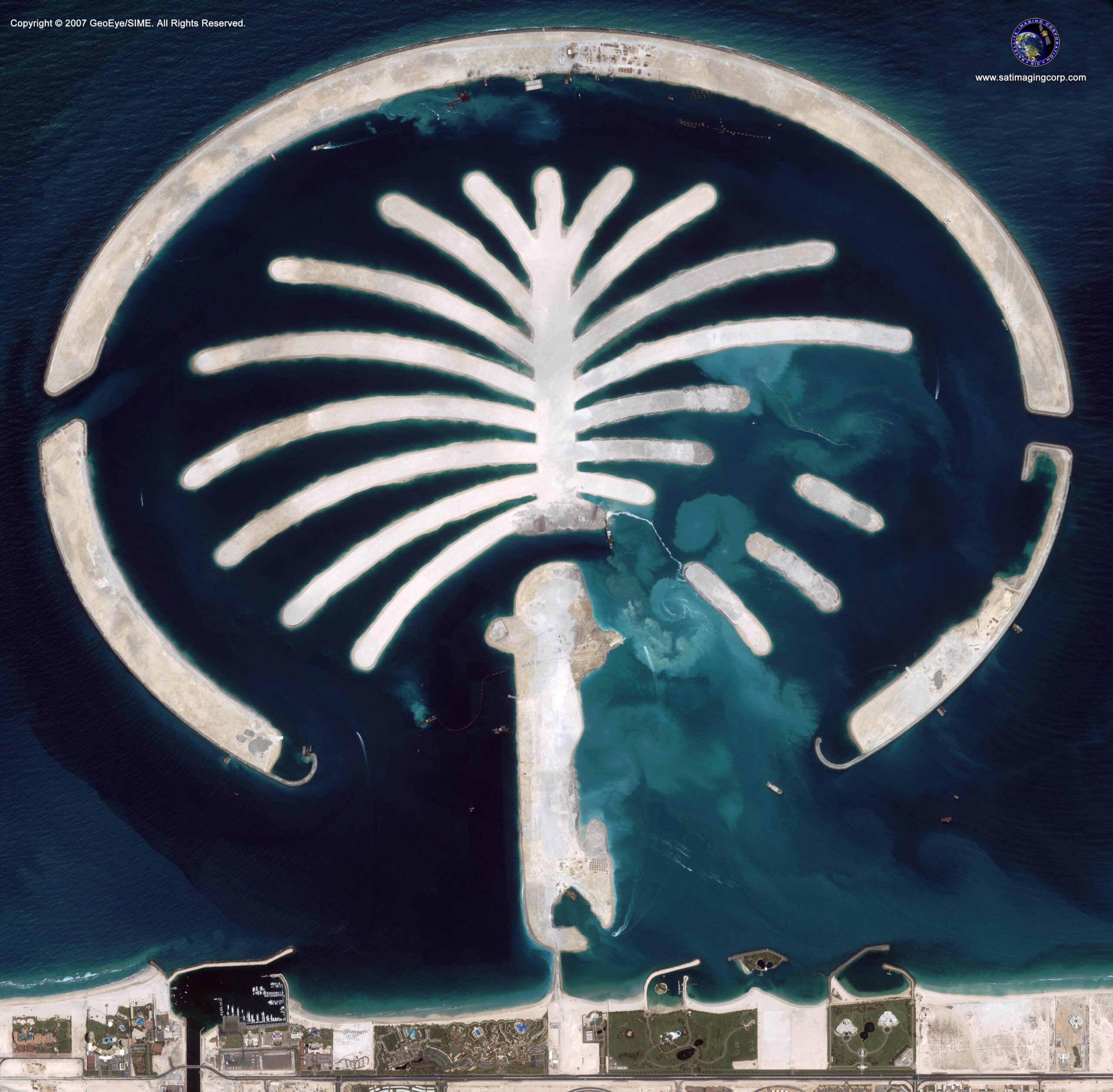 Satellite Image Animation Palm Jumeirah Island