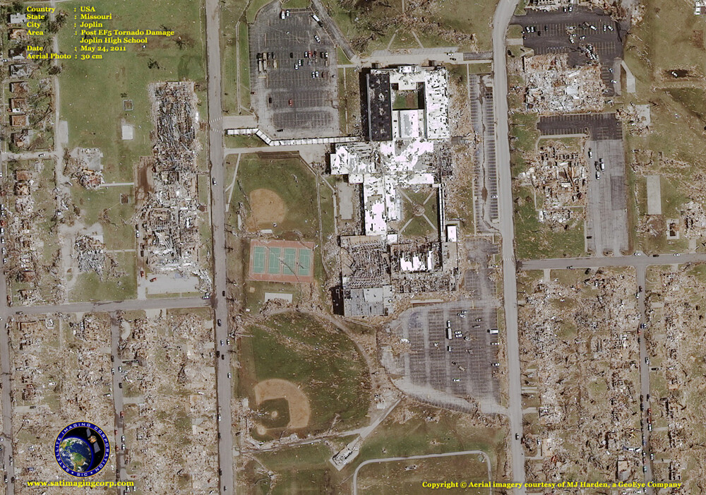 Post EF5 Tornado Joplin Missouri - Satellite Images of Earth, GIS, AI